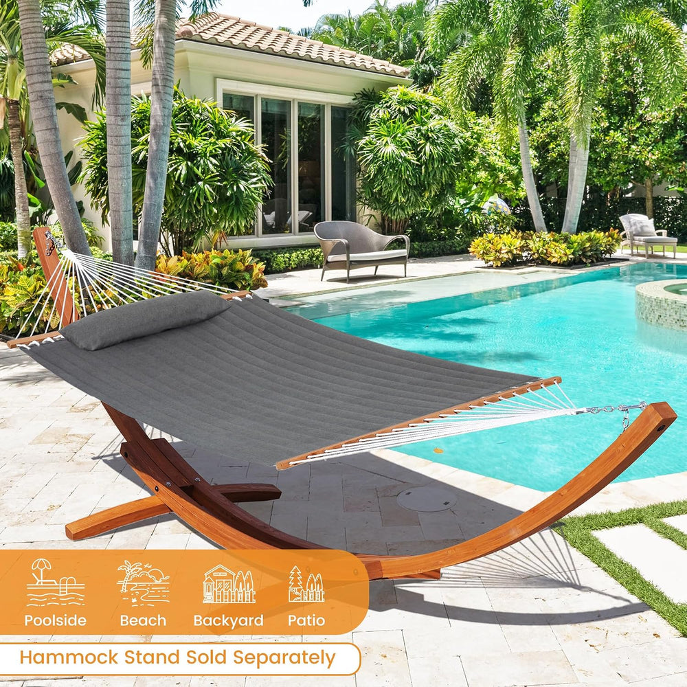Lazy Daze 12 FT Sunbrella Quilted Hammock, Non-Fading Double Hammock