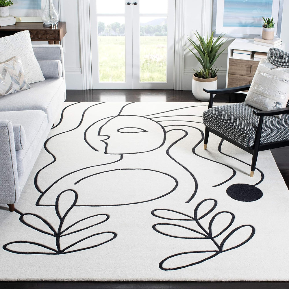 SAFAVIEH Fifth Avenue Collection Area Rug - 9' x 12', Ivory & Bla...