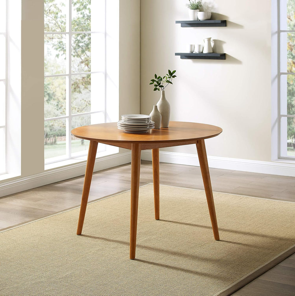 Crosley Furniture Landon 5-Piece Mid Century Round Dining Table Set for 4, Acorn