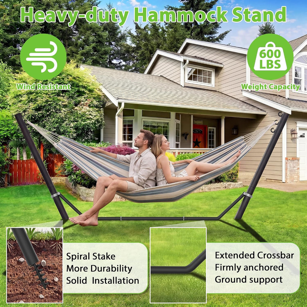 Hammock Stand, 8-12FT, Black, 600lbs, Universal, Weather Resistant