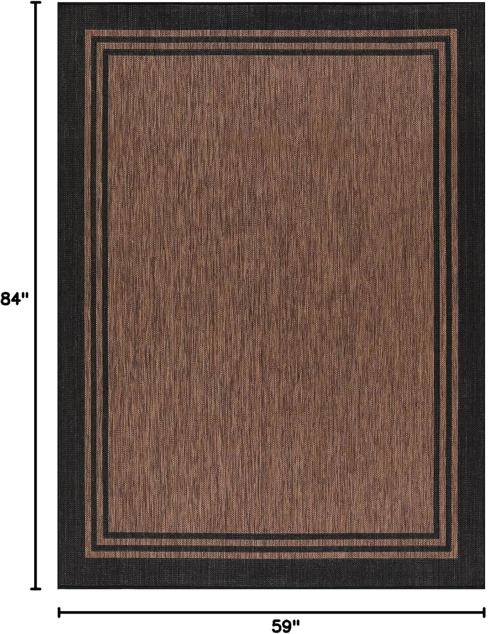 Luul Home Bordered Outdoor Rug 5x7 Washable Outside Carpet for Indoor Patio P...