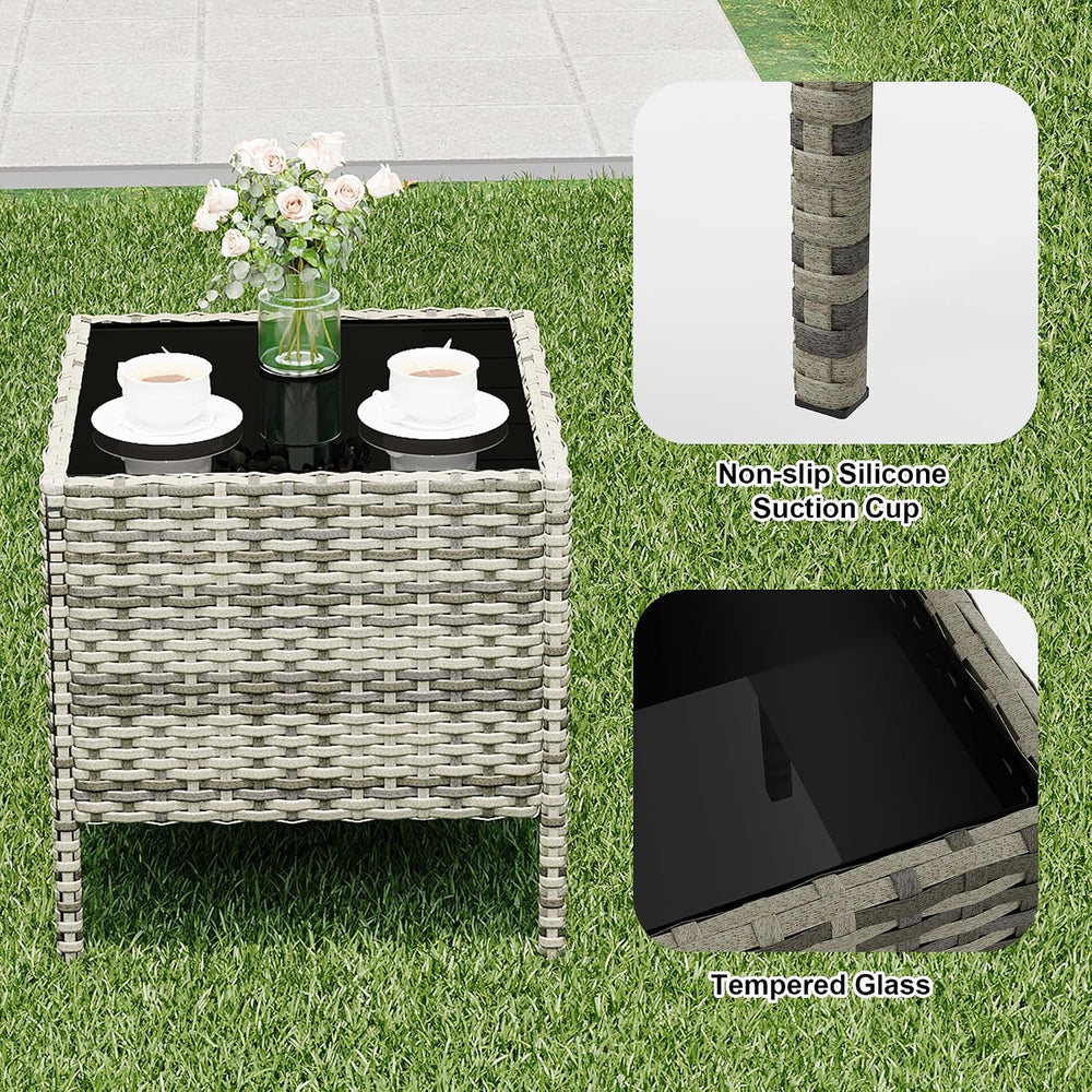 GarveeLife 3-Piece Patio Furniture Set, Rattan Outdoor Furniture with 2 Chair...