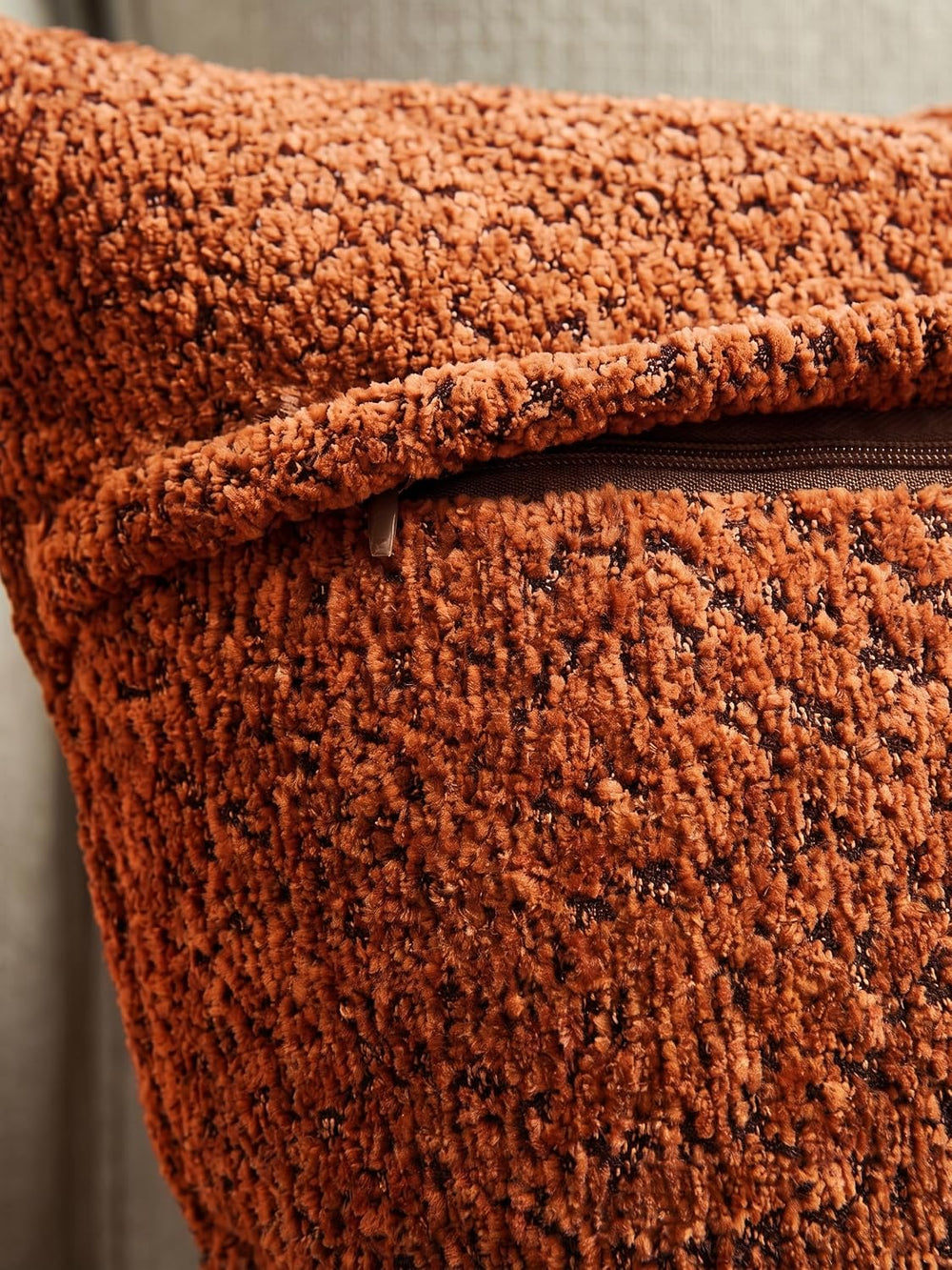 Neelvin Orange Throw Pillow Covers 24x24 inch, Thick Chenille Decorative Pill...