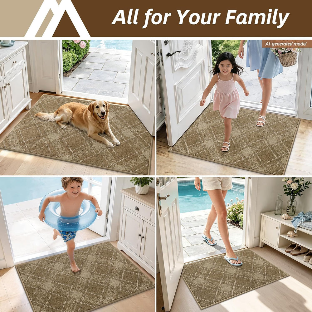 COSY HOMEER Door Mat Non-Slip Absorbent Washable Entrance 24"x36" T...