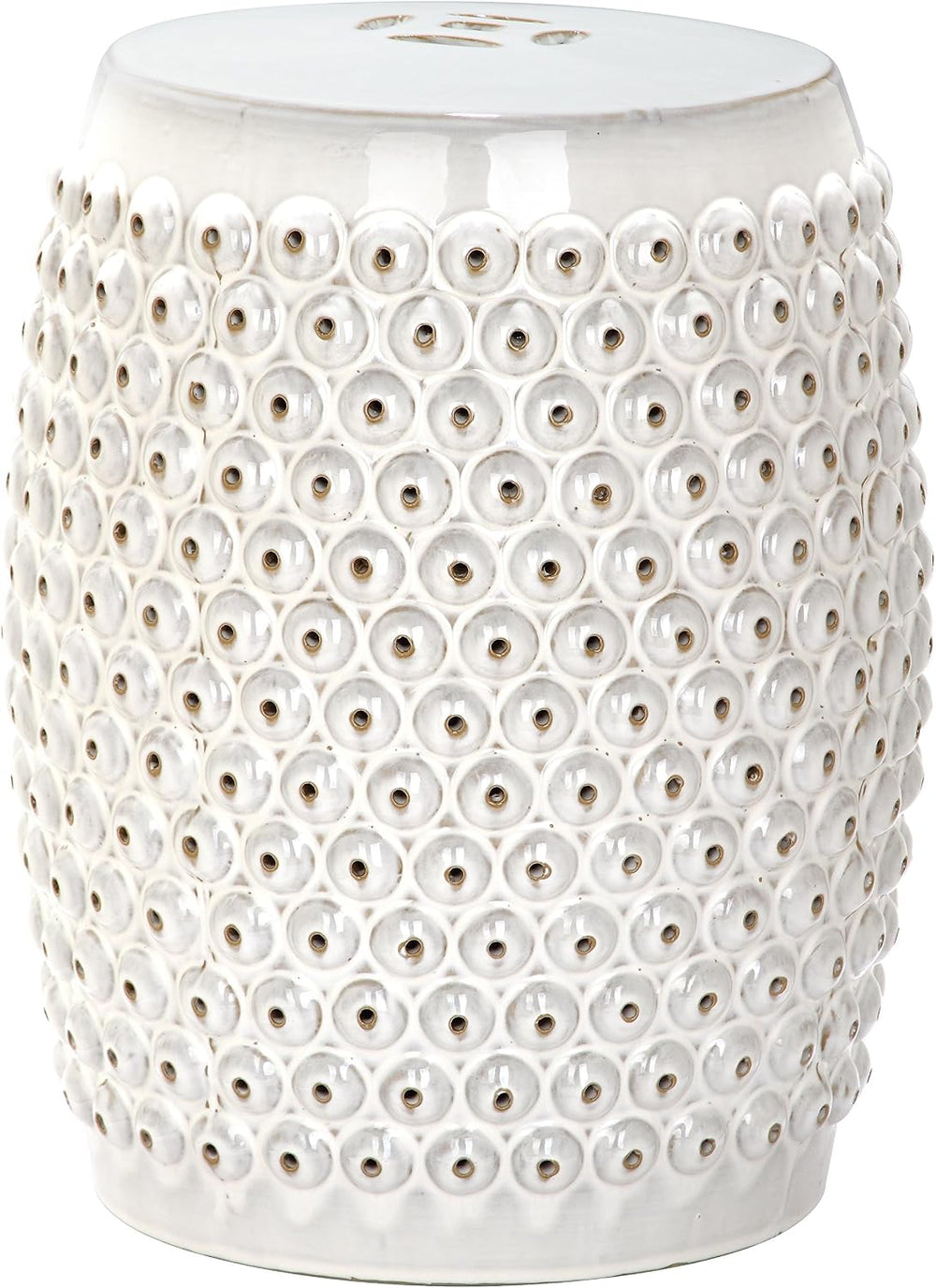 Safavieh Castle Gardens Collection Stella Nail Head White Glazed Ceramic Gard...