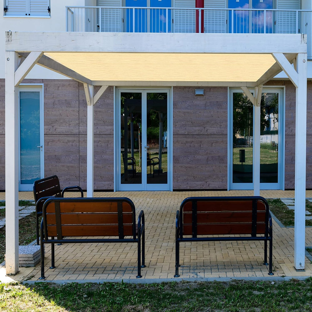 Shatex 90% Sun Shade Fabric, 8x16ft Sun-Block Net Mesh Shade with Clips for P...