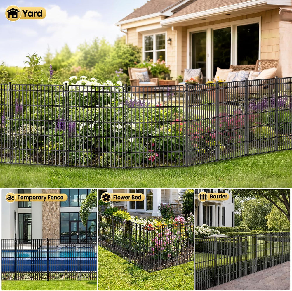 No Dig Garden Fence, Dog Fencing Outdoor for Yard, 10 Panels