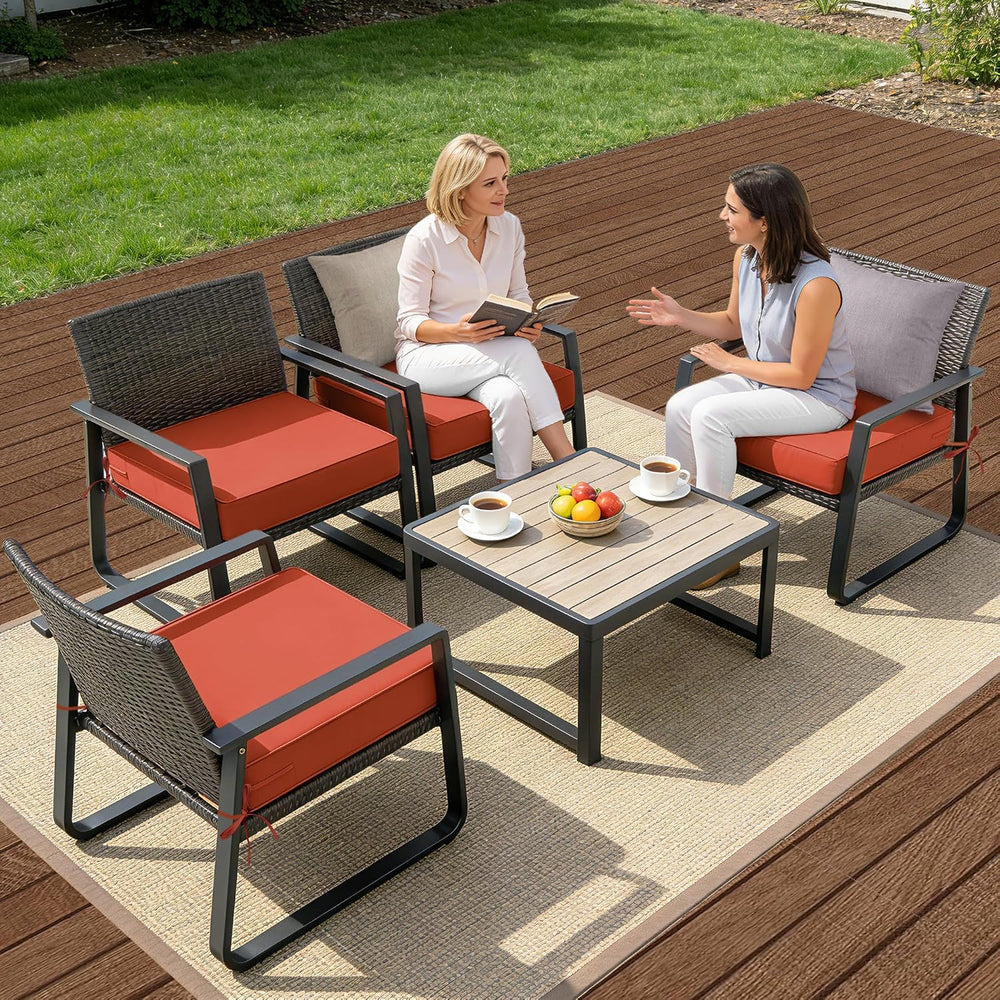 19x19 Outdoor Chair Cushions Set of 4,Furniture Cushion,Brick Red