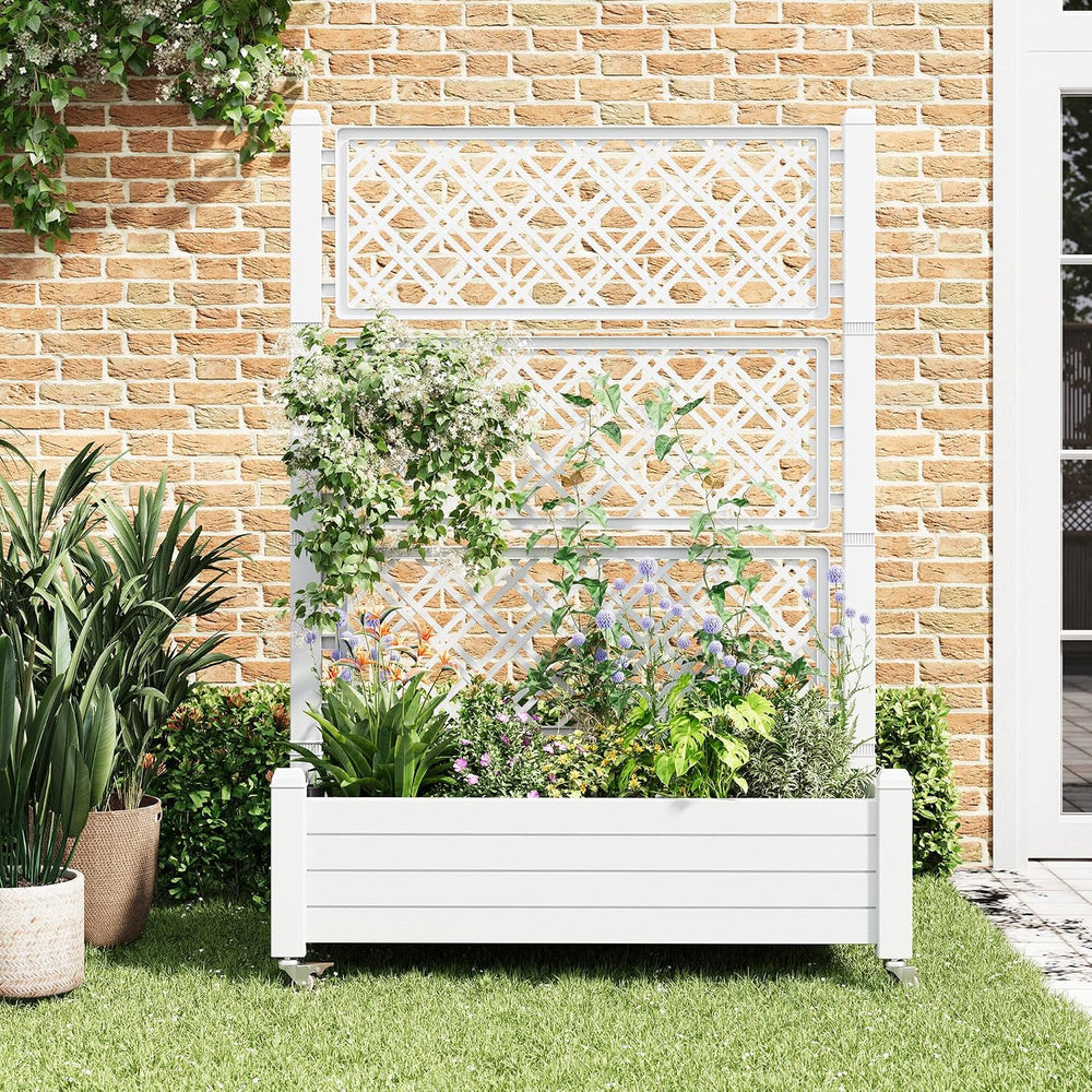 Elevated Raised Garden Bed with Wheels,Medium Ashen-61.2" h