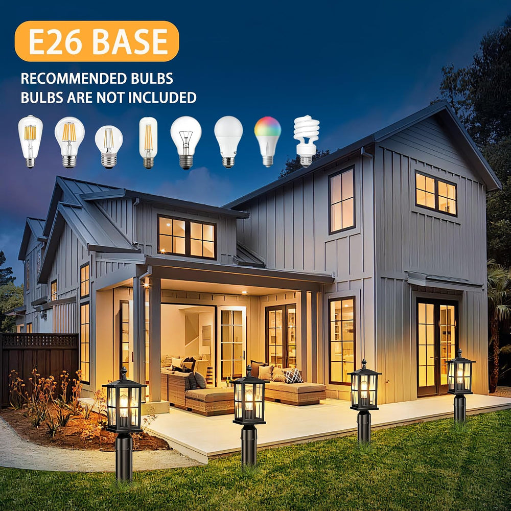 Outdoor Post Lights 2-Pack, 15" Medium Size, Matte Black
