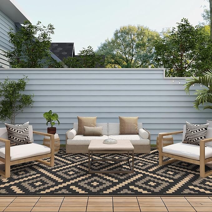 GENIMO Outdoor Rug for Patio Clearance, 6'x9' Waterproof Camping Mat,...