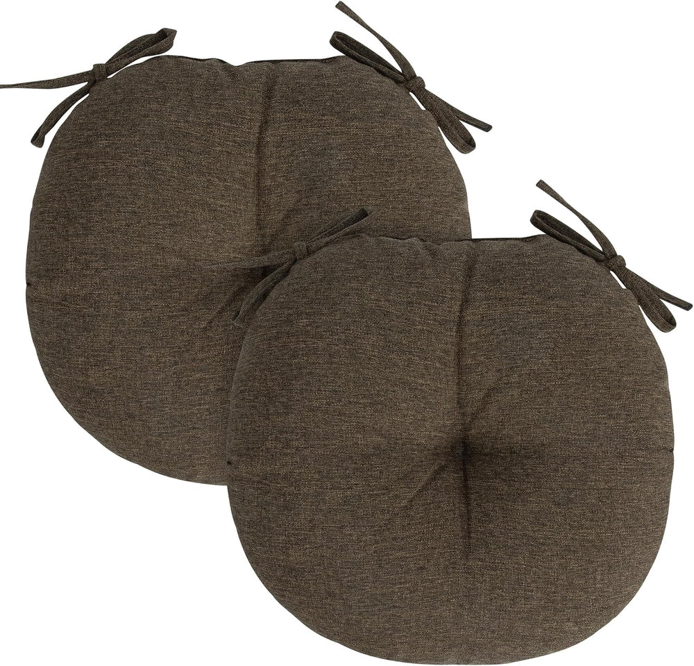 FUNHOME Outdoor Round Bistro Chair Cushions Set of 2, 15x15x4Inch-Brown
