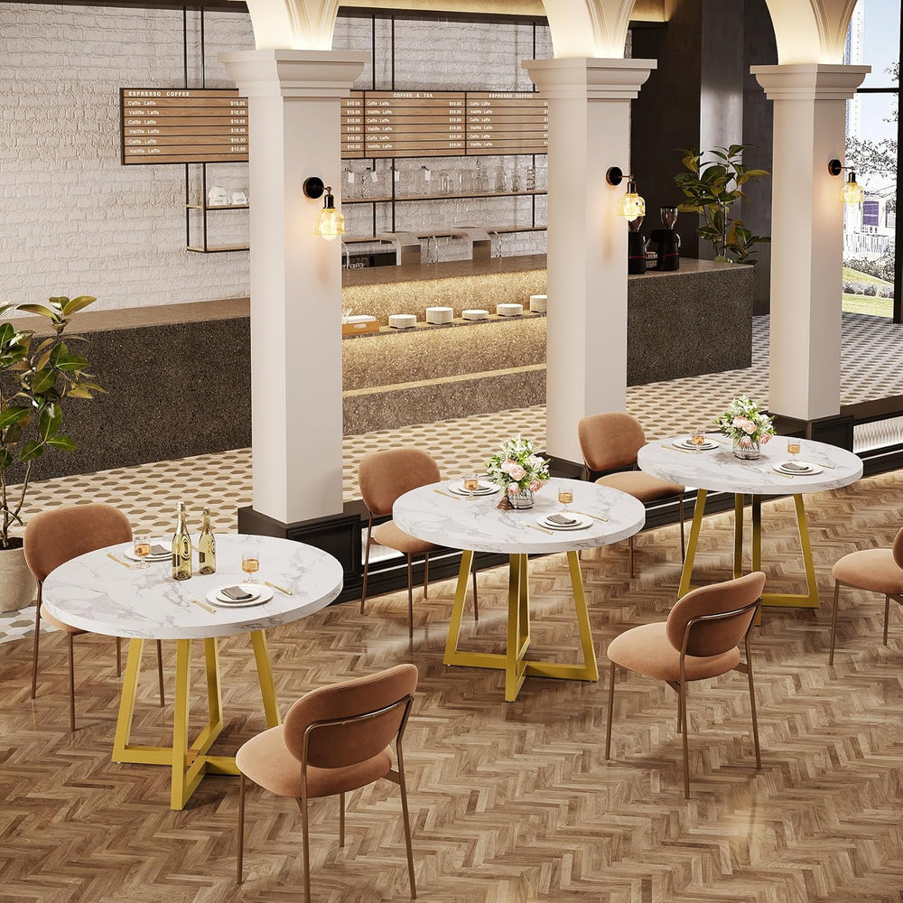 Tribesigns Round Commercial Dining Table Set of 4, 31.5" Heavy Duty Dinn...