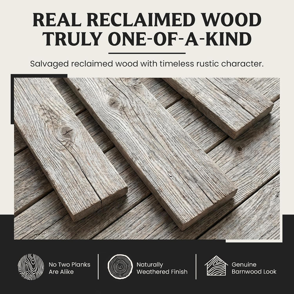 BARNWOODUSA Rustic Farmhouse Reclaimed Barn Wood Bundle 47 inch Wood Plank