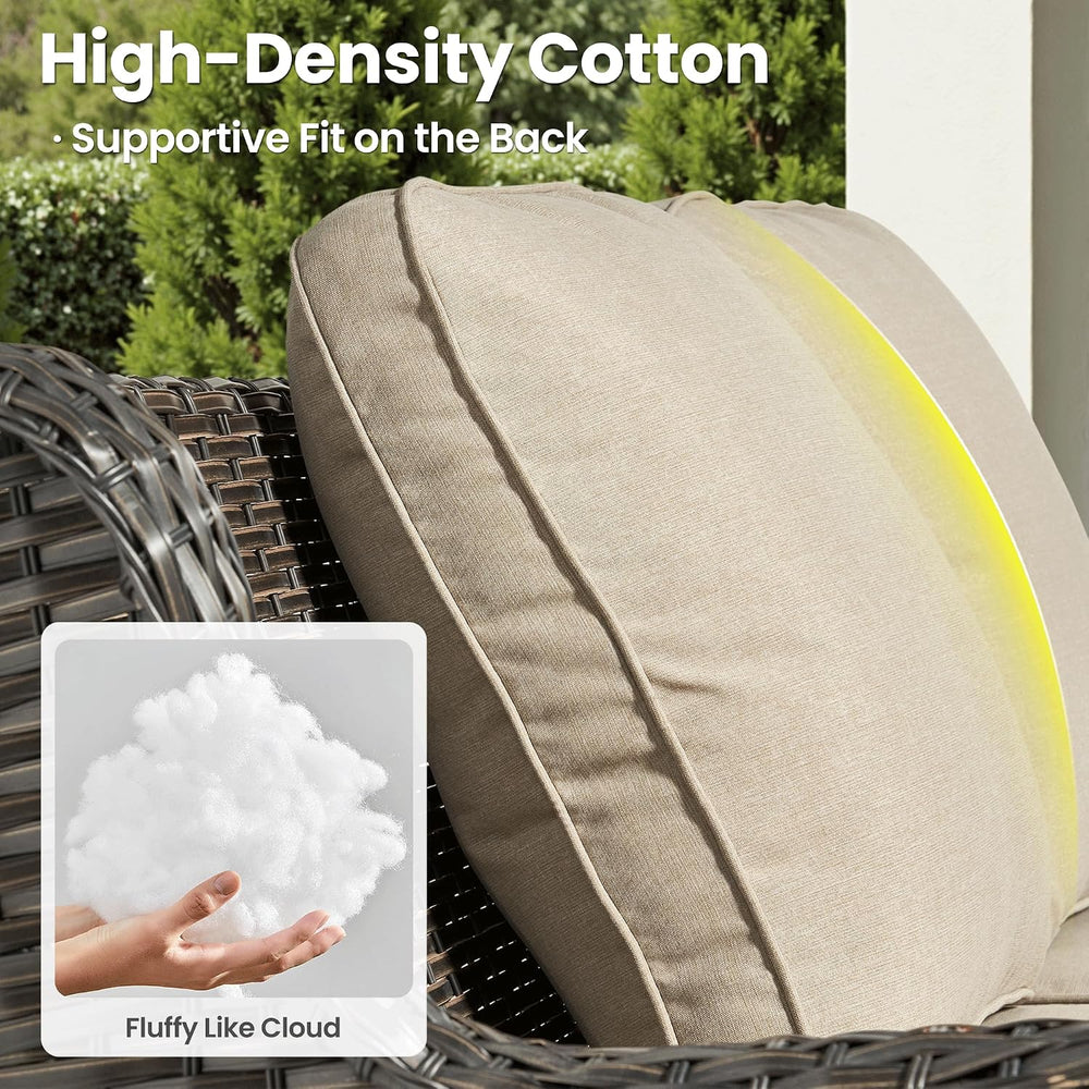 ovios 5-Pieces Patio Furniture Set, Outdoor Wicker Sofa Couch with Chairs Ott...