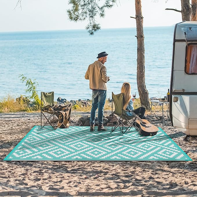 GENIMO Outdoor Rug for Patio Clearance, 6'x9' Waterproof Camping Mat,...