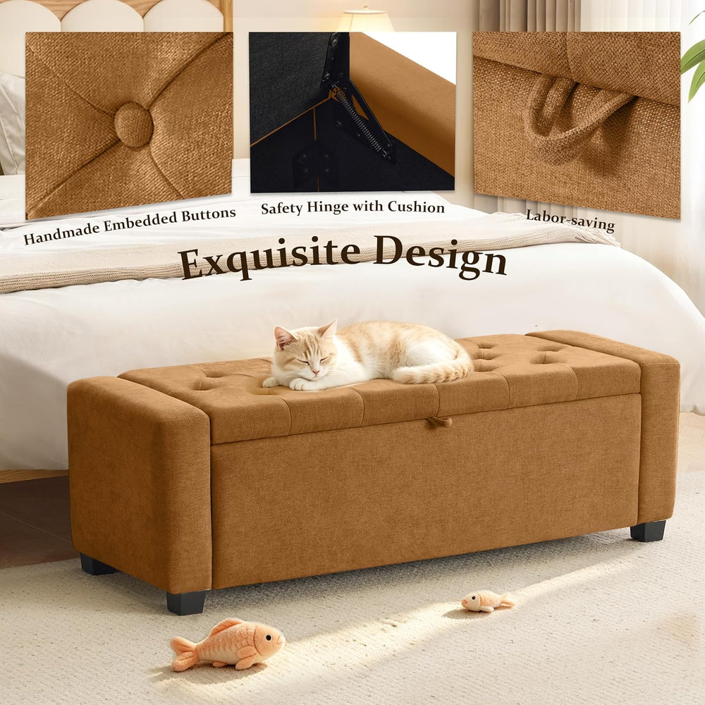 Royal Windsor Ottoman with Storage,Tufted Storage Bench for Bedroom