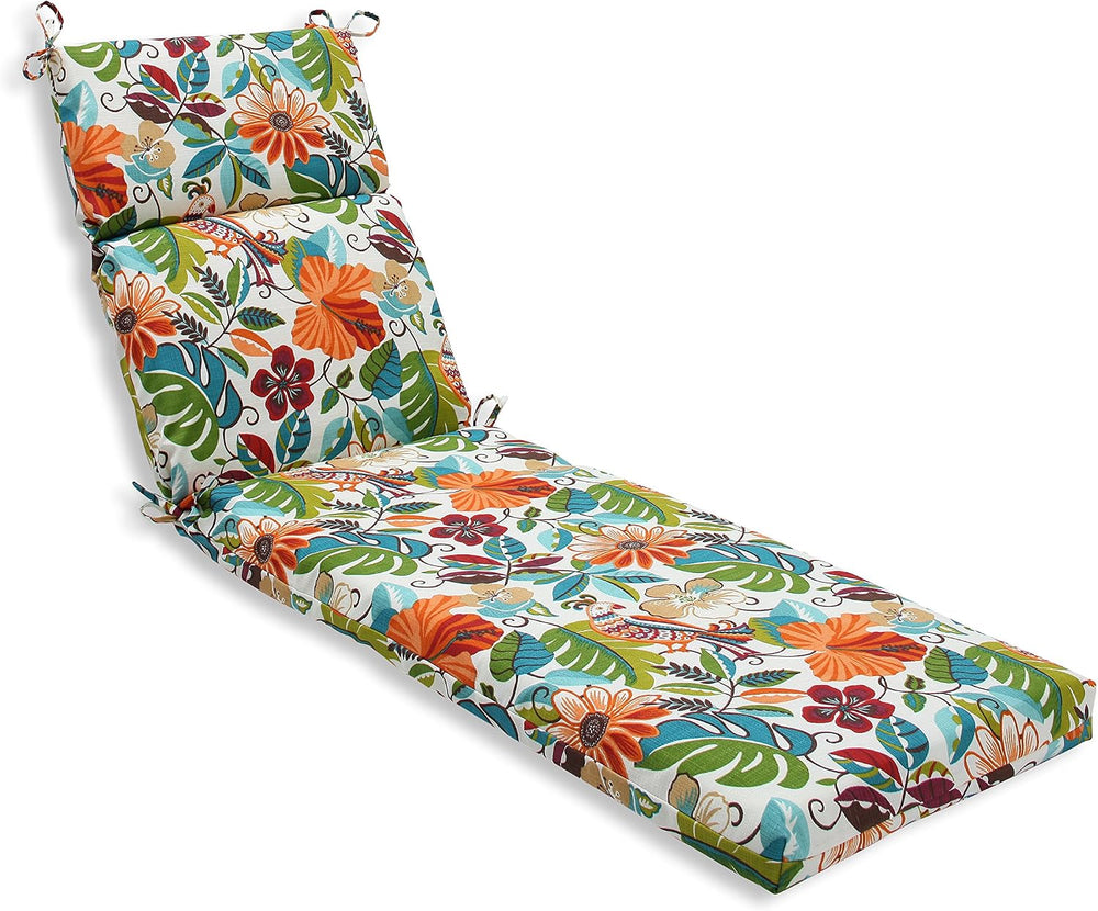 Pillow Perfect Bright Floral Indoor/Outdoor 1 Piece Split Back Chaise Lounge ...