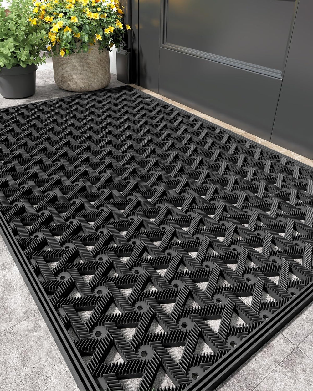 Color&Geometry Door Mat Outside Entrance with Drainage, 24"X36"...