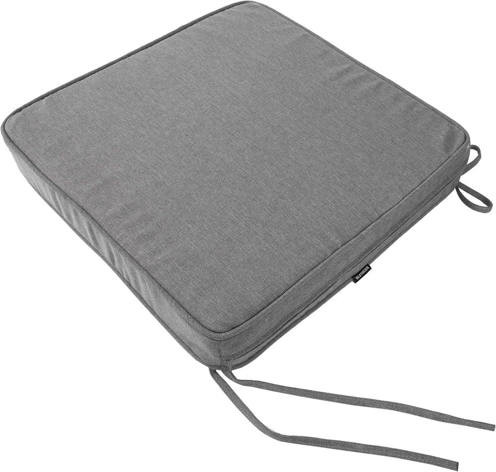 18x18x3 Inch Outdoor Square Corner Chair Cushions with Ties Set of 2, Water&a...