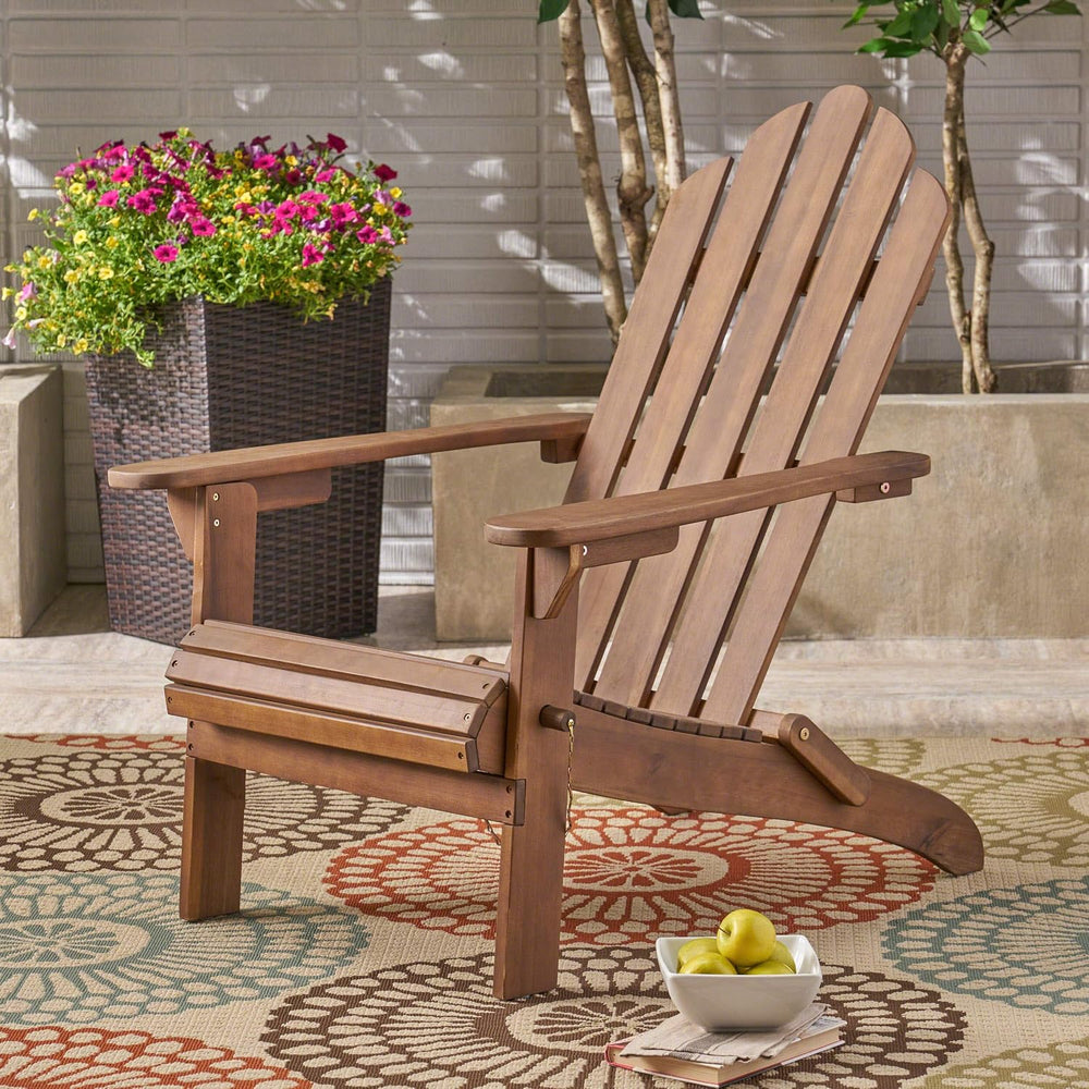 Christopher Knight Home Cara Outdoor Foldable Acacia Wood Adirondack Chair, D...