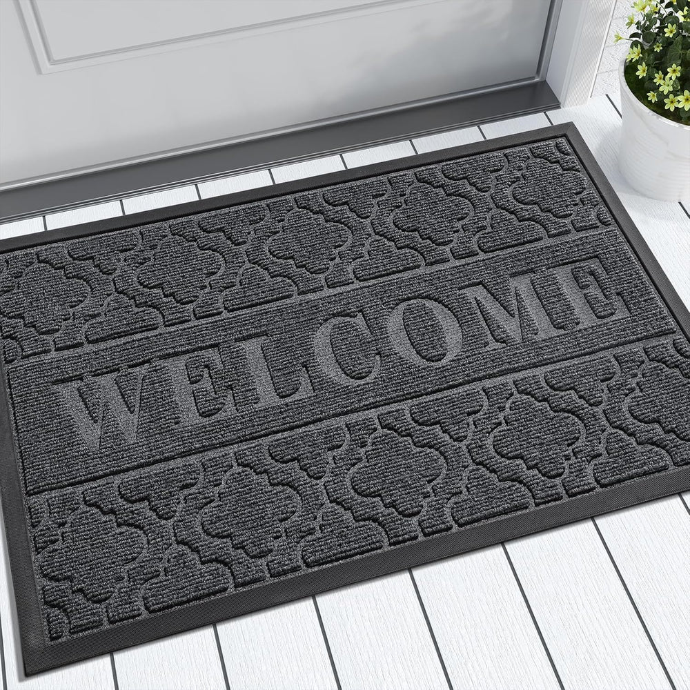 Yimobra Large Welcome Door Mat, 36 x 24 in, Dark Grey