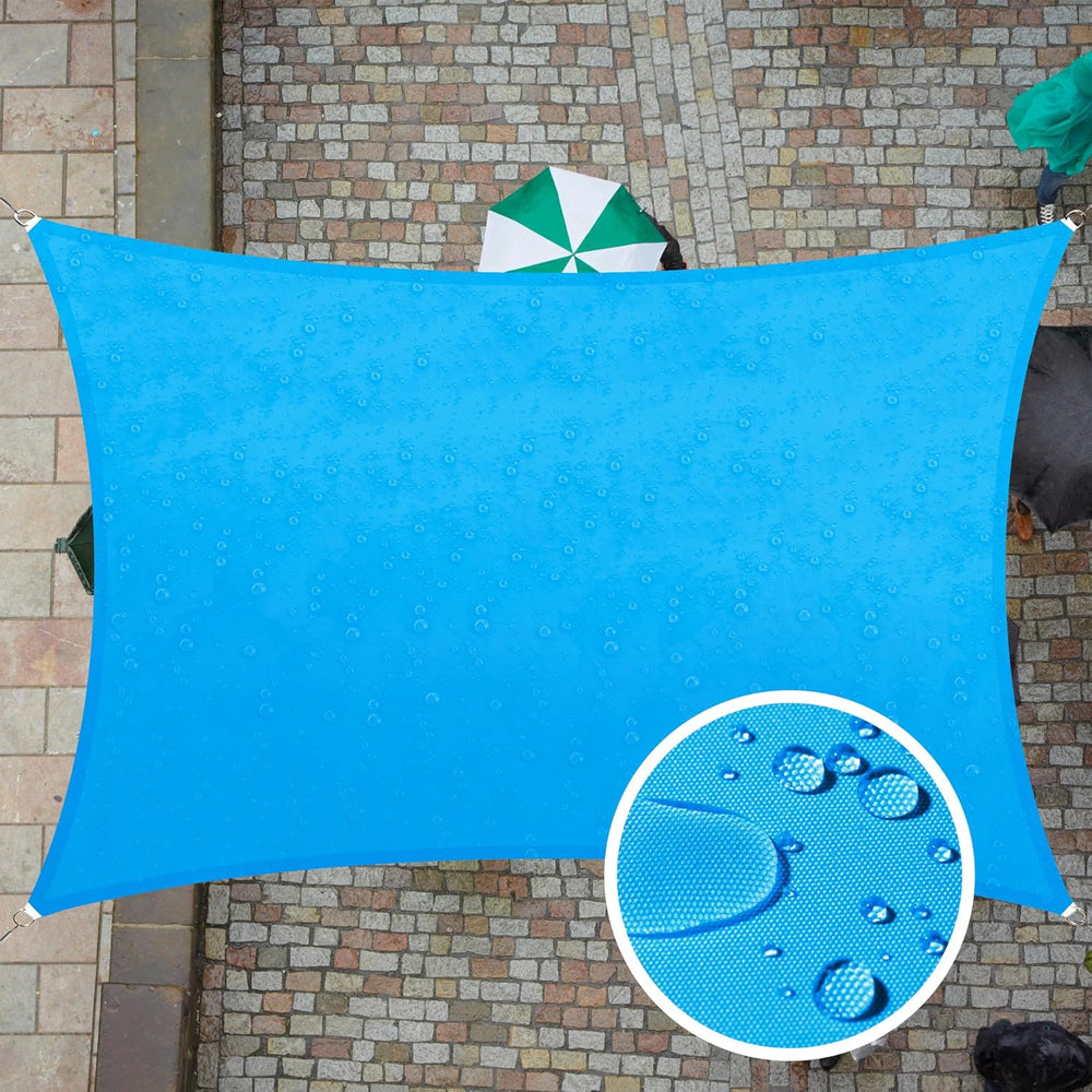 ColourTree 14' x 14' Blue Rectangle Waterproof Shade Sail UPF50 Canop...