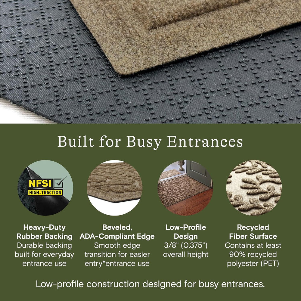 WaterHog Boxwood Front Door Mat Indoor Outdoor Entrance, All-Weather Mats