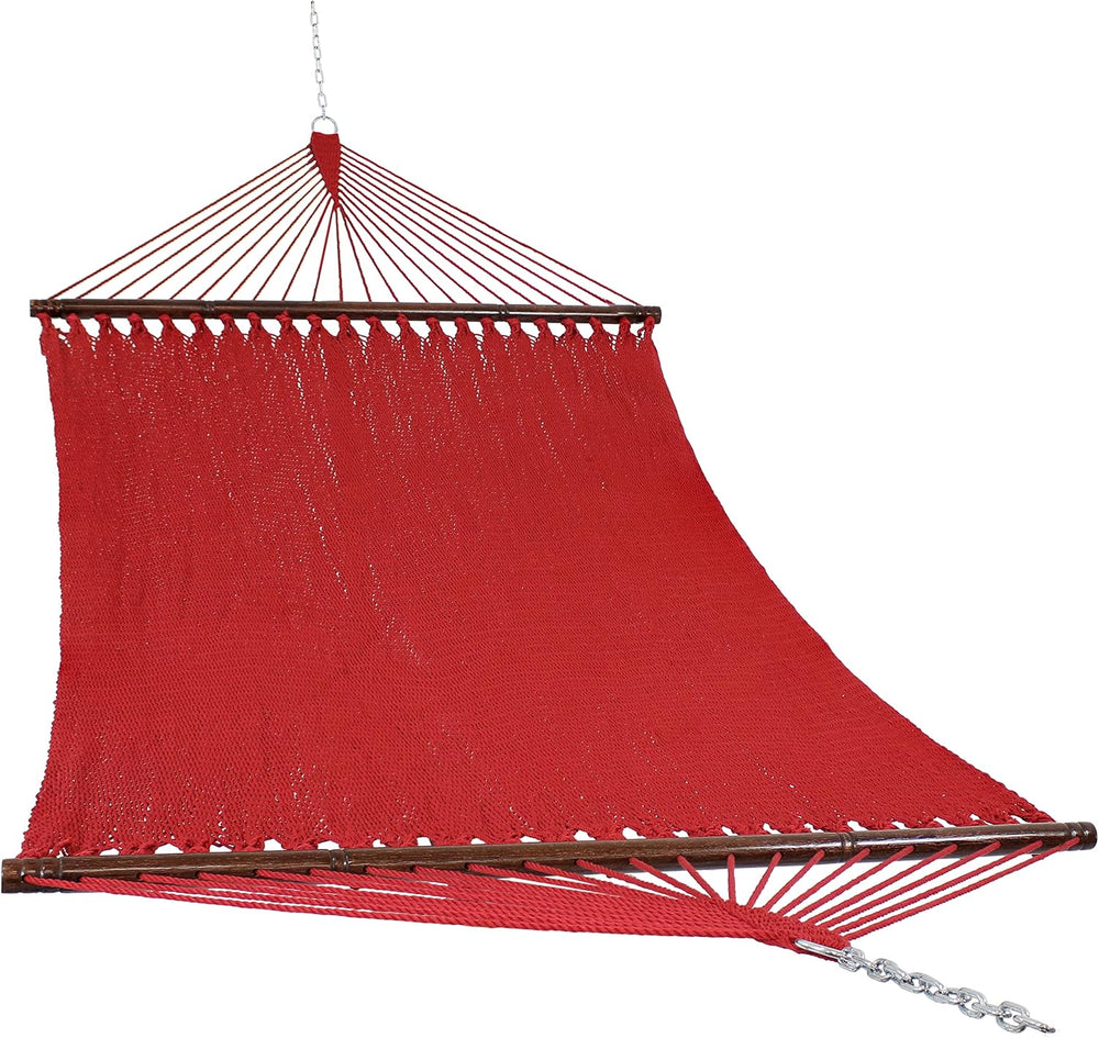 Sunnydaze 75" x 55" Bed, Heavy-Duty Double Rope Hammock for Outside...
