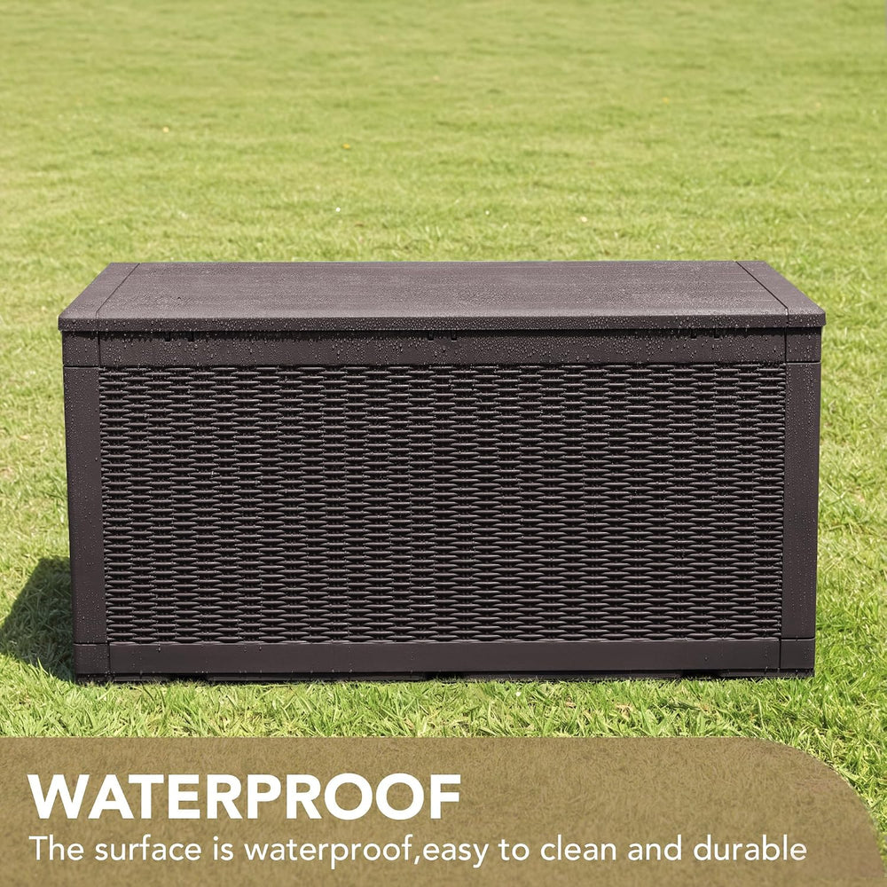 Devoko 100 Gallon Waterproof Resin Deck Box, Large Outdoor Storage Box