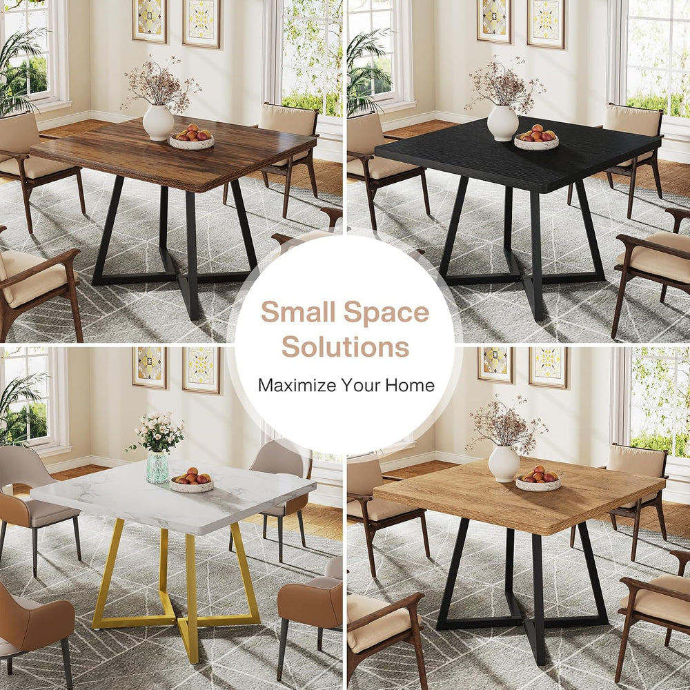 Tribesigns Square Dining Table for 2, 31.5" Modern Dinner Table with Met...