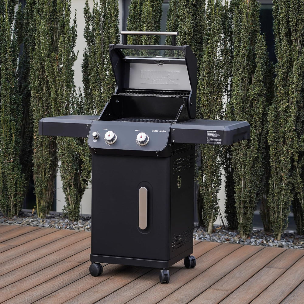 Monument Grills 2-Burner Stainless Steel Liquid Propane Gas Grill, Two Foldab...