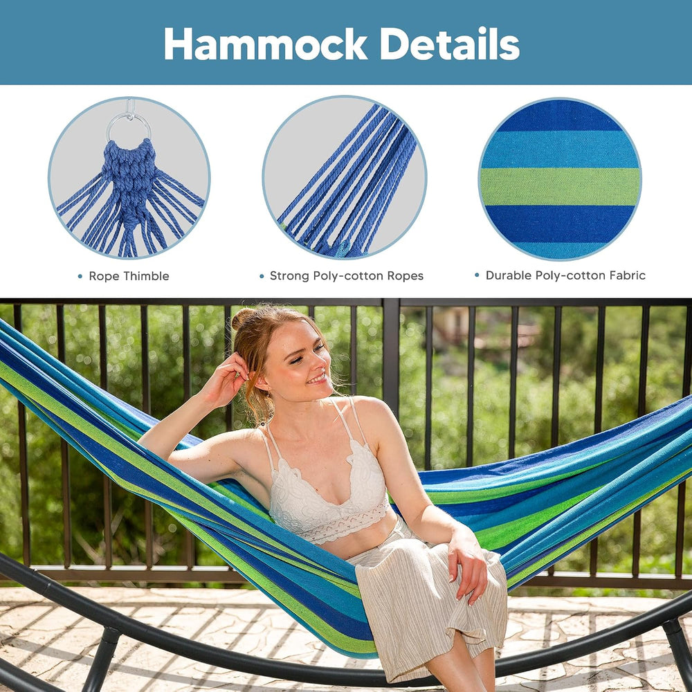 SUNCREAT Hammocks Standing Patio Hammock, Portable Hammock with Stand Foldabl...