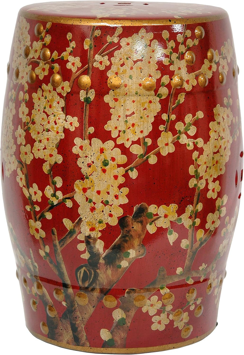 Red Lantern Sakura Blossom Garden Stool
