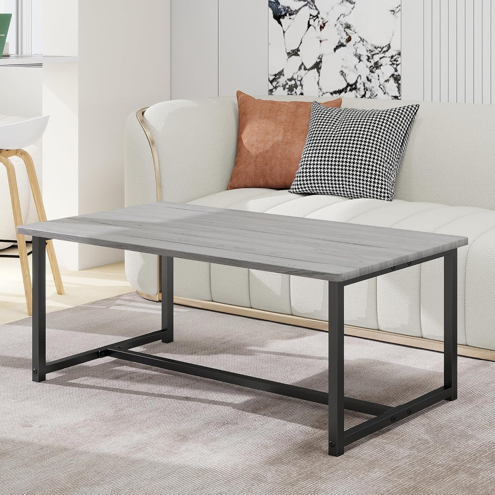 35.4" Rectangular Coffee Table for Living Room, Modern Industrial Style ...