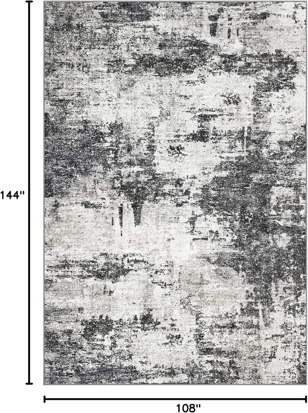 Tosuoka 9x12 Area Rugs for Living Room Abstract Washable Black Rug