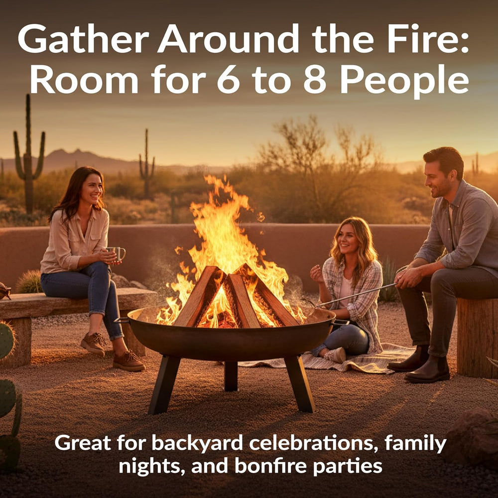 Sunnydaze 30" Heavy-Duty Cast Iron Fire Pit Bowl for Outside, Wood-Burning