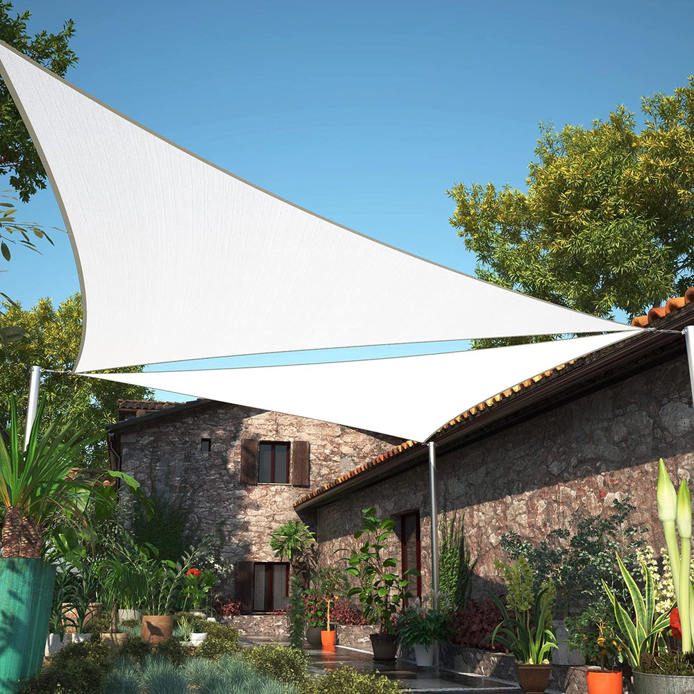ShadeMart 12' x 12' x 17' White Right Triangle Sun Shade Sail UPF...