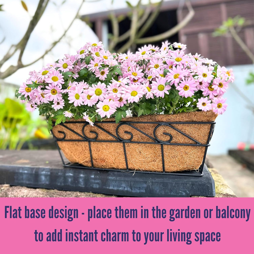 LaLaGreen Wall Planters for Outdoor Plants (2 Pack, 16 Inch) Window Flower Bo...