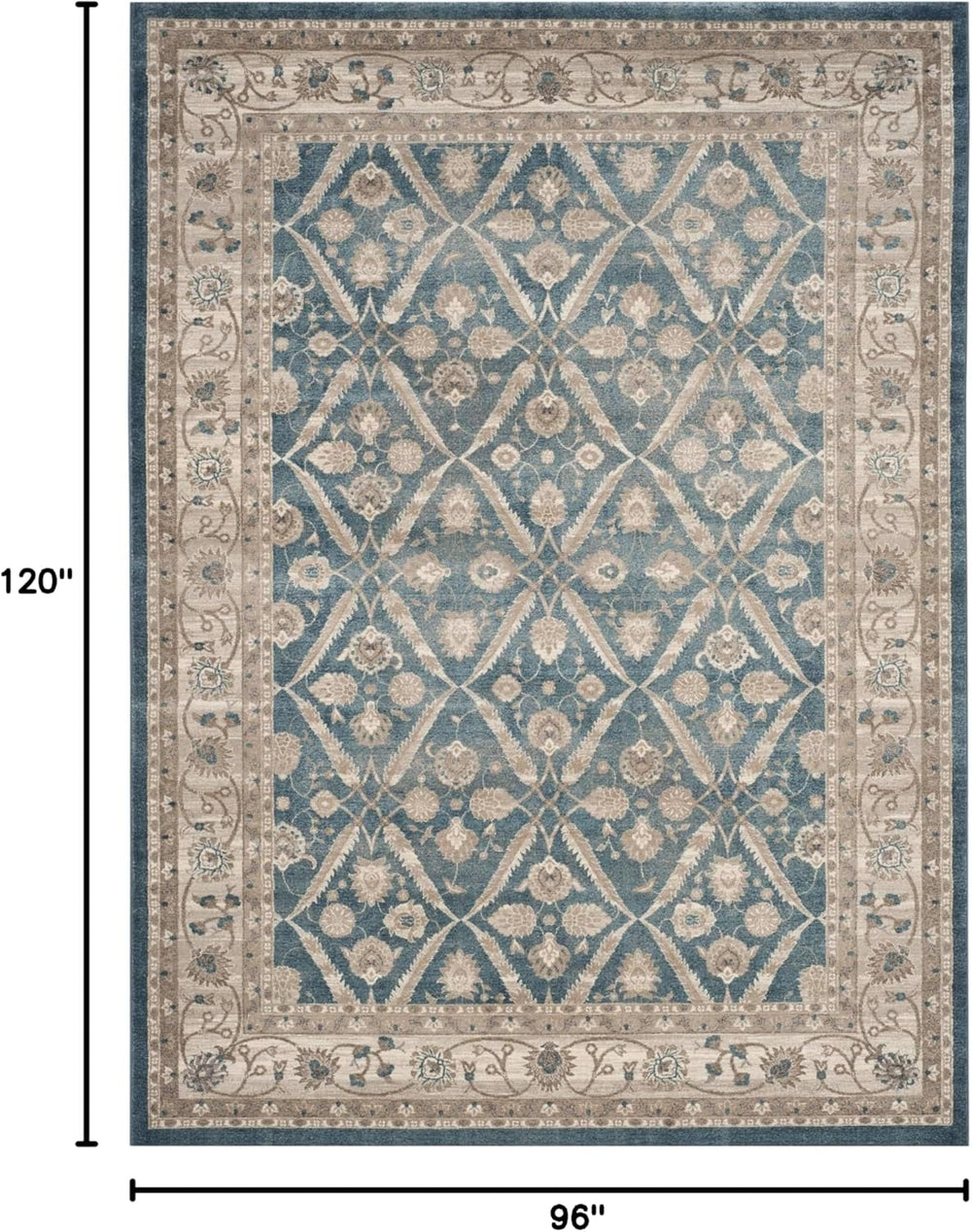 SAFAVIEH Sofia Collection Area Rug - 8' x 10', Blue & Beige, Vint...