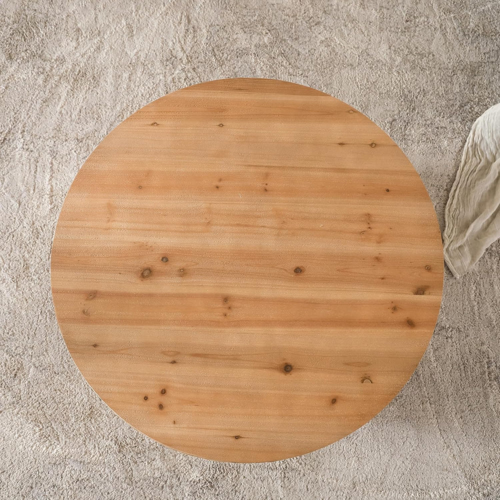 31.50" Coffee Table with Storage, Round Drum Coffee Table for Office, Di...