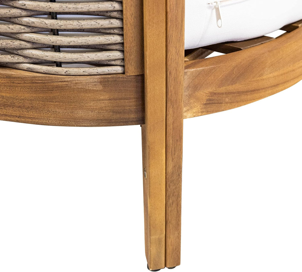 CHRISTOPHER KNIGHT HOME Burchett Outdoor 4pc Chat Set - Acacia Wood and Wicke...