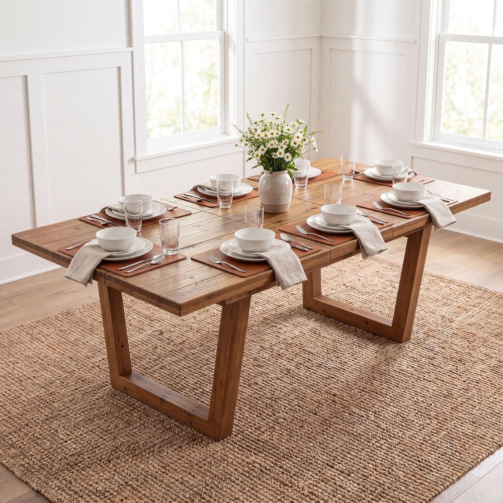55-70.5" Extendable Dining Table Pine Expandable Dining Room Table for 4...