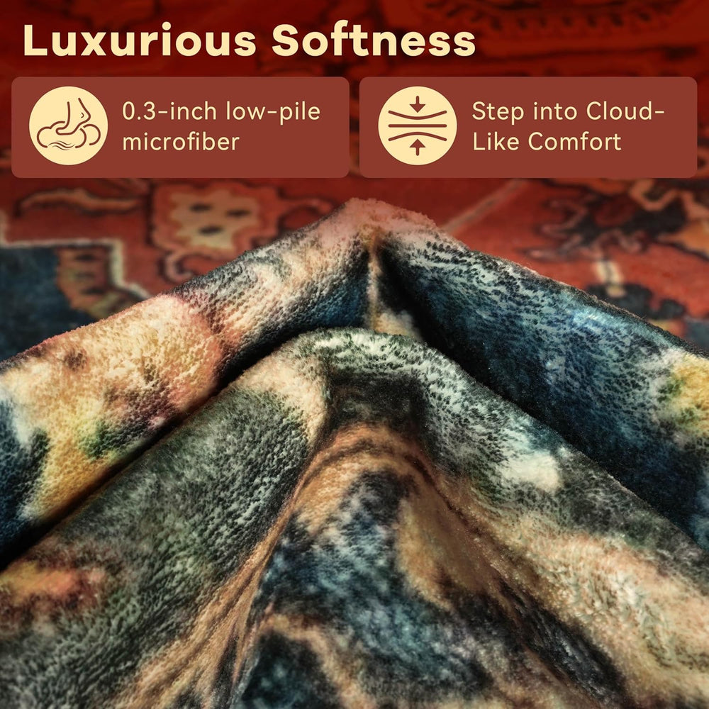 YJ.GWL Area Rugs for Living Room 6x9 Machine Washable Rugs, Non Slip Floral V...