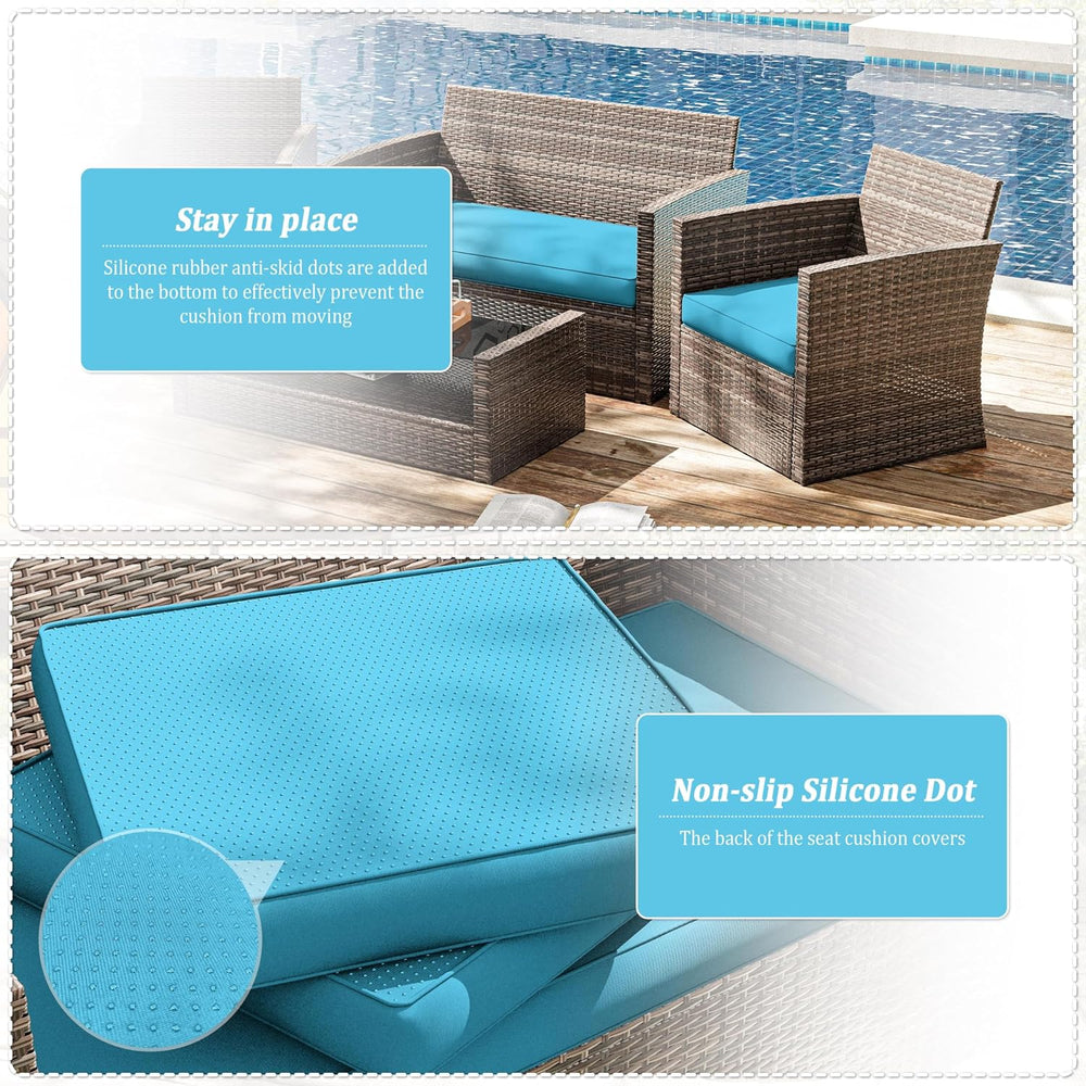 3 Pcs Outdoor Cushion Covers, Patio Cushion Covers Replacement Fit for 4-Seat...