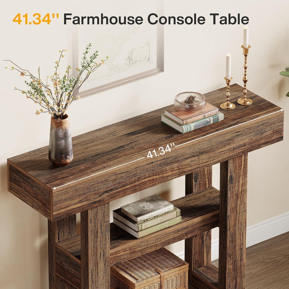 Tribesigns 41.34" Farmhouse Console Table, Sofa Table Behind The Couch