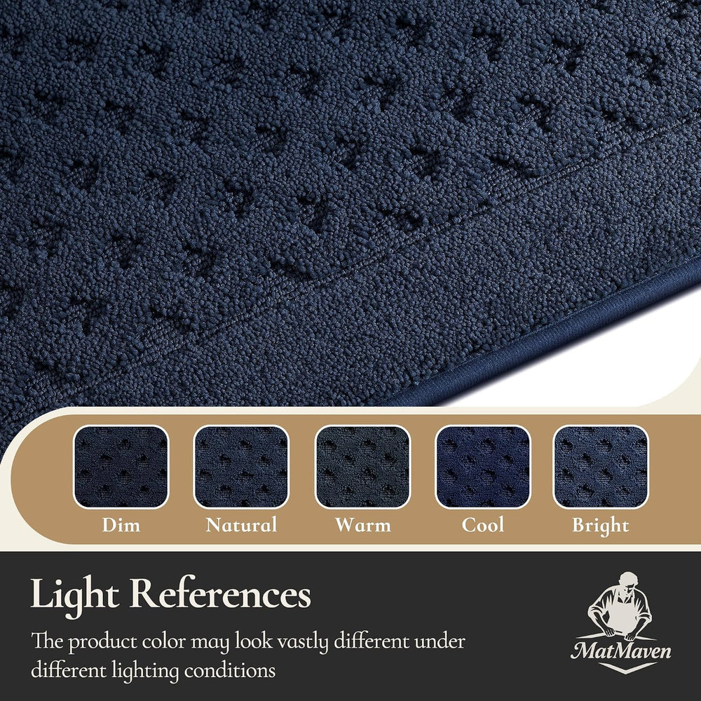 Dirt Trapper Door Mat 24"x 36", Non-Slip Entryway Rugs, Navy Blue