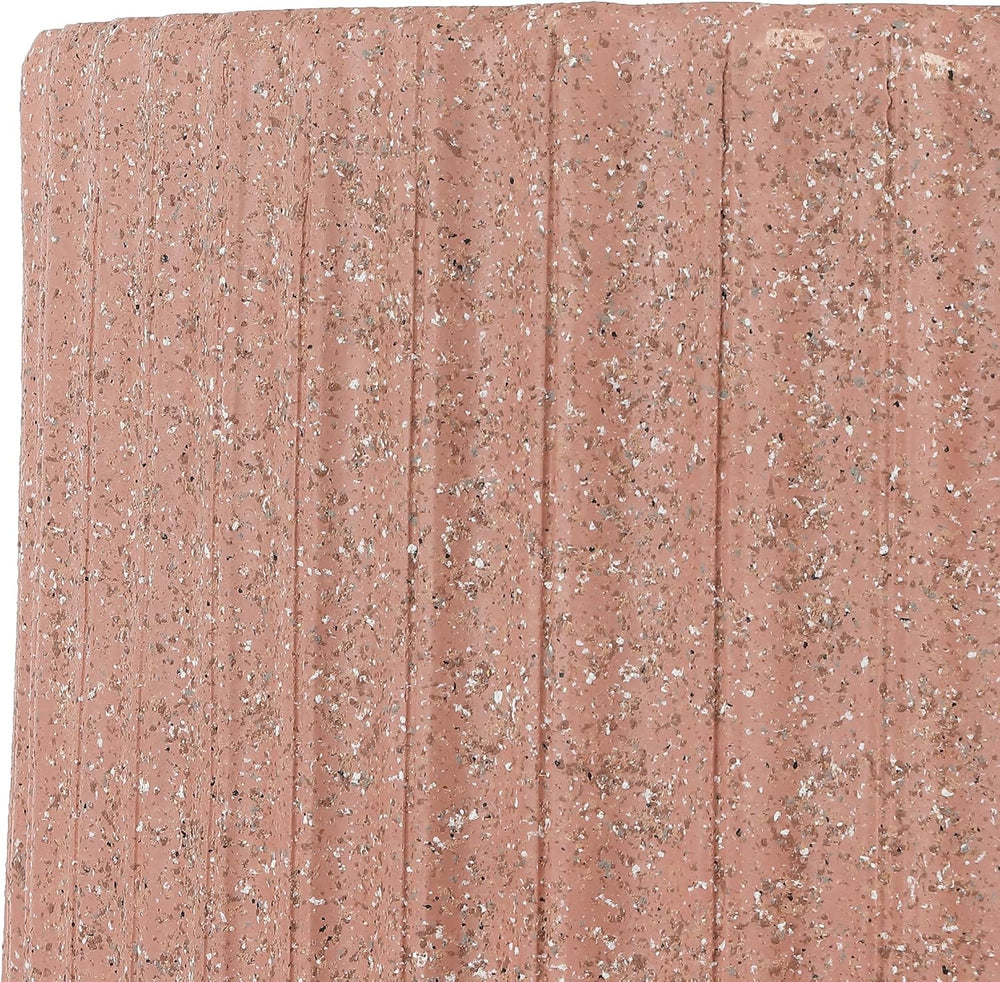 JONATHAN Y Louisa Outdoor Accent Table 19" Fluted Polyresin, Pink Terrazzo