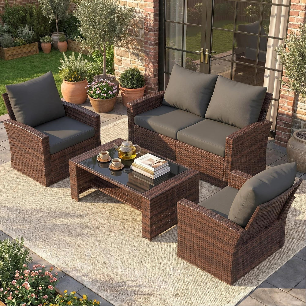 UDPATIO Patio Furniture Set, Outdoor Furniture Sets with Loveseats Sofa