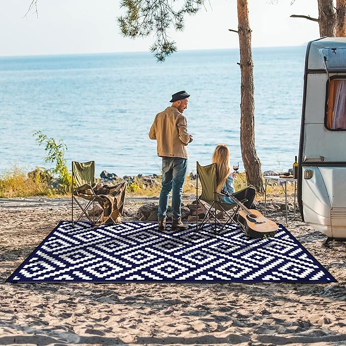 GENIMO 5x8 Outdoor Rug Waterproof, Reversible Mats, Area Rug, Plastic Outside...